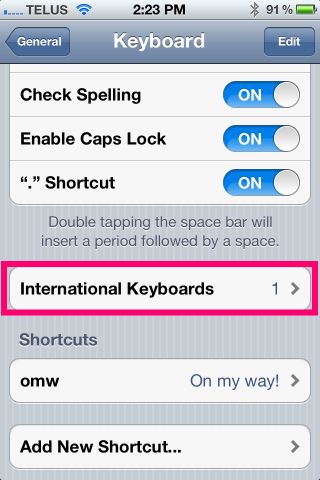 International Keyboard